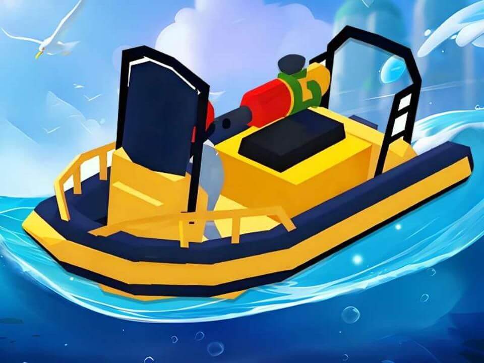 Shooting Speedboat Rush: Splashing Water Action