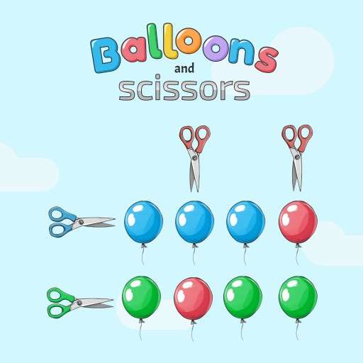 Balloons and scissors